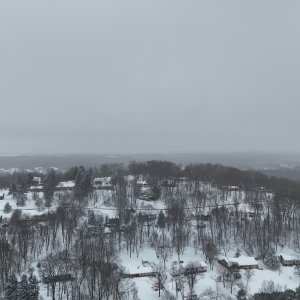 DJI Flip films the aftermath of a snow storm.