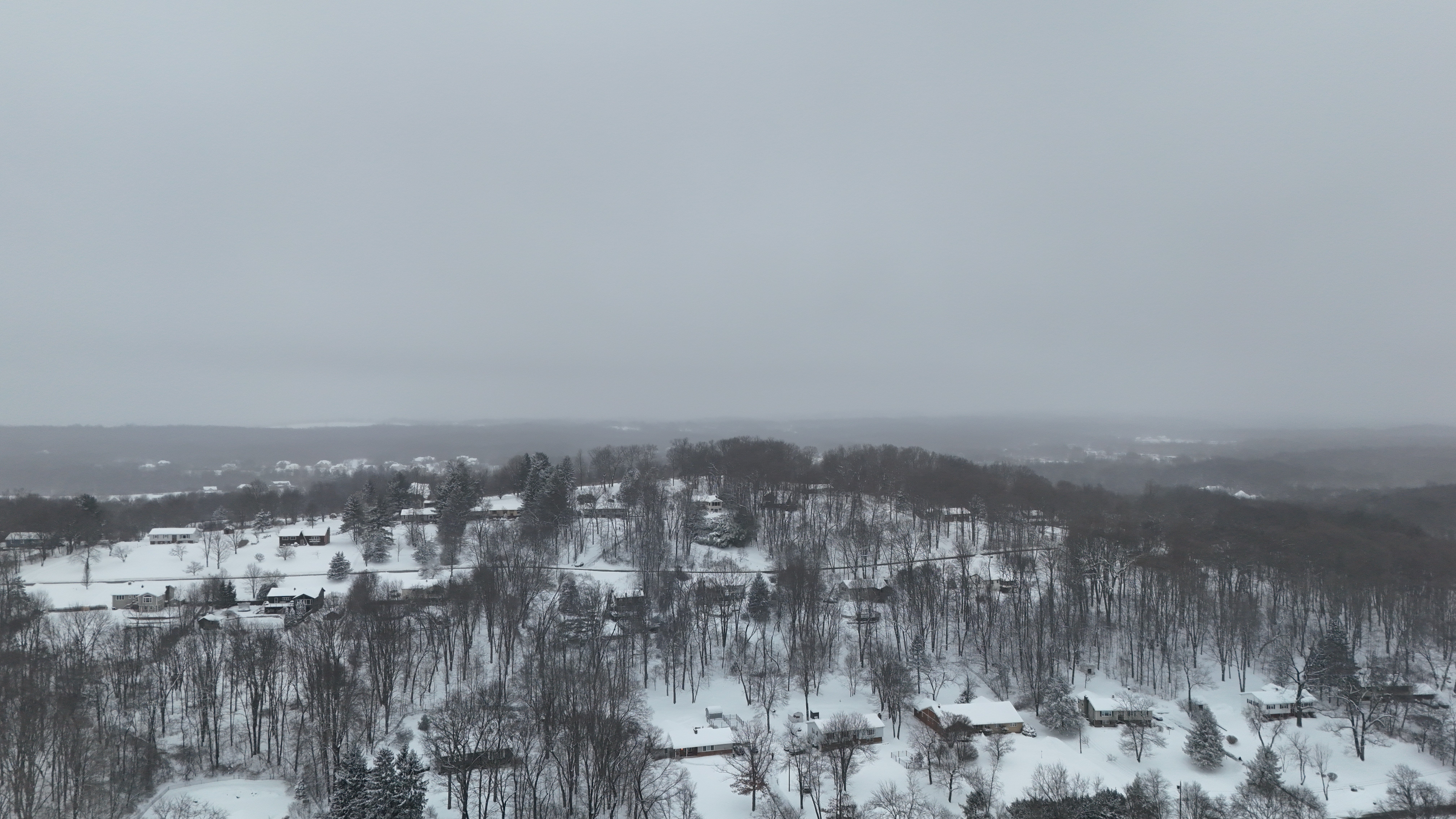 DJI Flip films the aftermath of a snow storm.